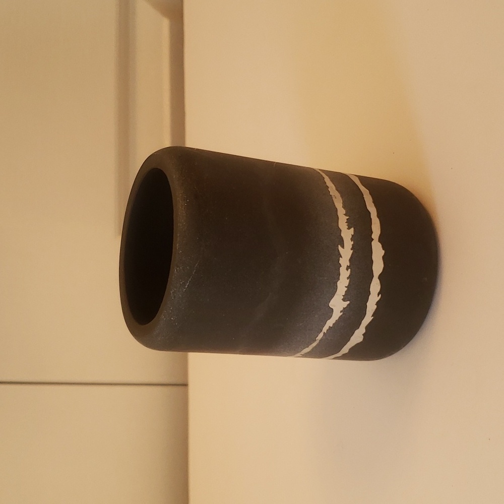 🤯3/$12 Vapor Black Tumbler Avanti Linens Bathroom Toothbrush Holder NWOT